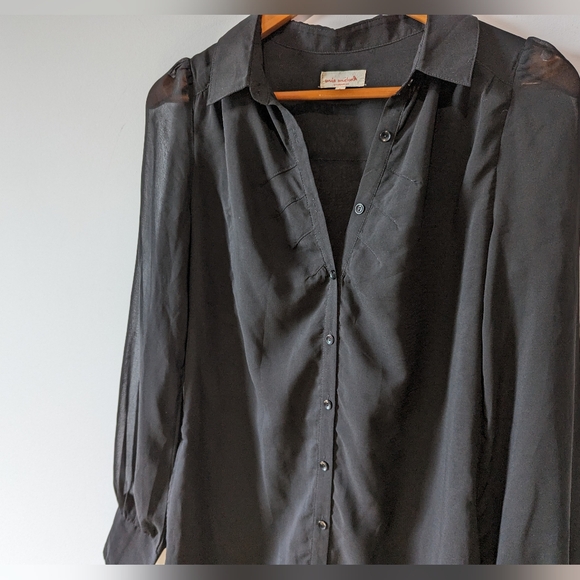 Mia Melon Lightweight Black Shirt Dress with Pockets - Picture 2 of 7